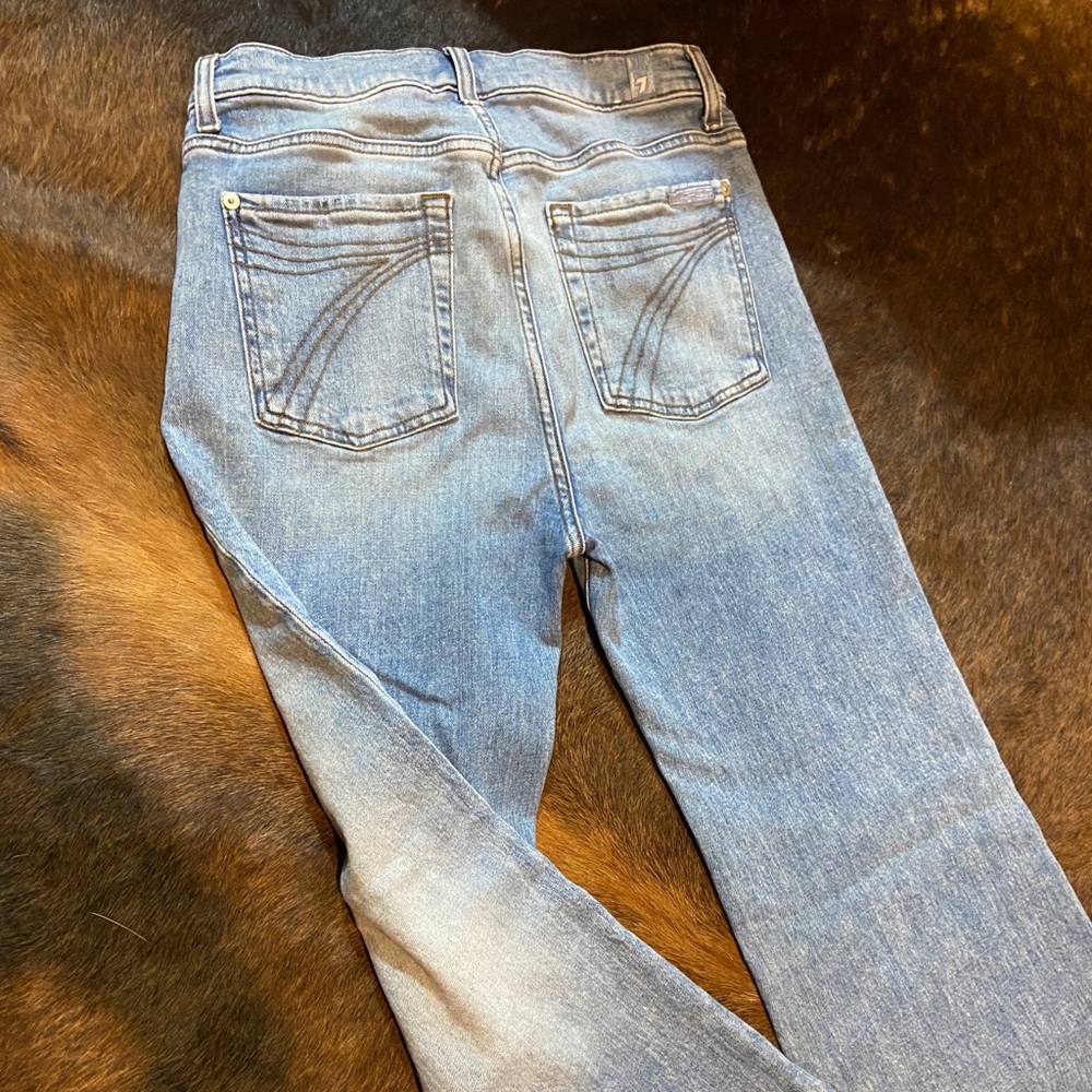 7 for All Mankind wide leg trouser jean light wash